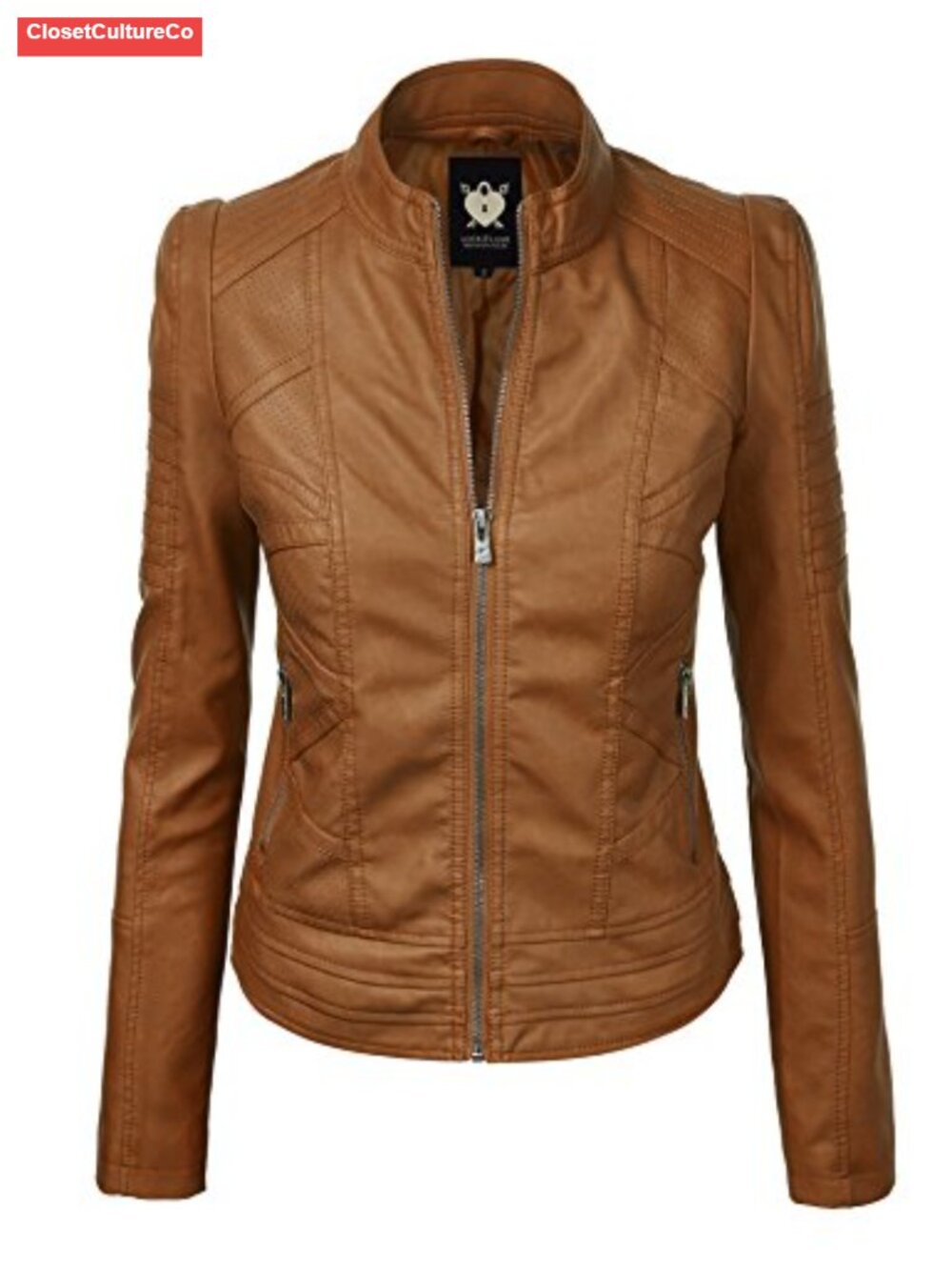 Slim Fit Vegan Leather Moto Jacket